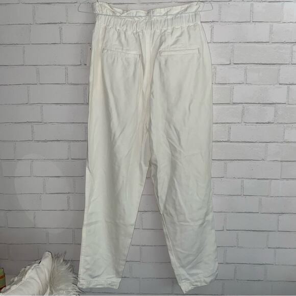NEW Free People $98 Margate Ivory Paper Bag Waist Pant Trouser NWT Small - Picture 9 of 16